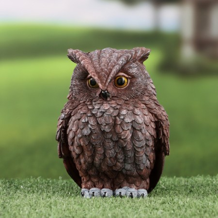 Garden figure "owl" dark, 9x9x14cm ////