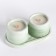 Candles in concrete on the stand "Loft", soy wax, wooden wick, white-green