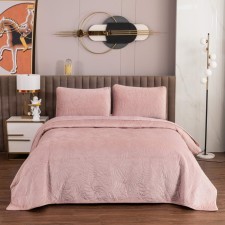 The bedspread and pillowcase 