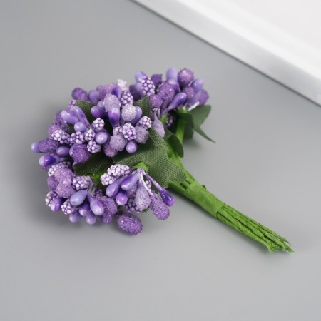 Decorative bouquet "Berries" (12 pcs Pack) Length 9.5 cm, col. lilac-1