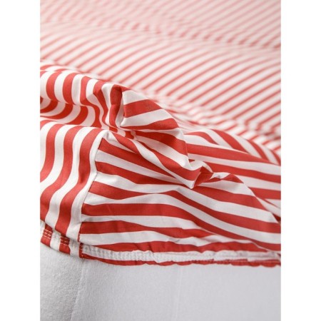The sheet on the elastic band night is tender, percal, size 160x200x20 cm, color raspberry strip-4