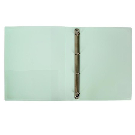Folder on 4 rings A4, Calligrata, 25 mm, 700 μm, inner pocket, pocket for a spine, light green-1