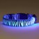 Collar with backlight tiger 3 glow modes size M, Osh 32-50 x 2.5 cm blue blue