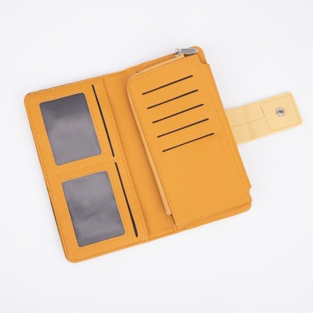 Women's wallet on the button, yellow color-2