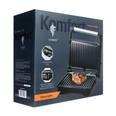 Electric grill Leonord Le-1735, 1200 W, anti-stick coating, 26x16.5 cm, black-6