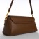 Bag Women's Messenger on the Textura valve, medium size, dark brown color
