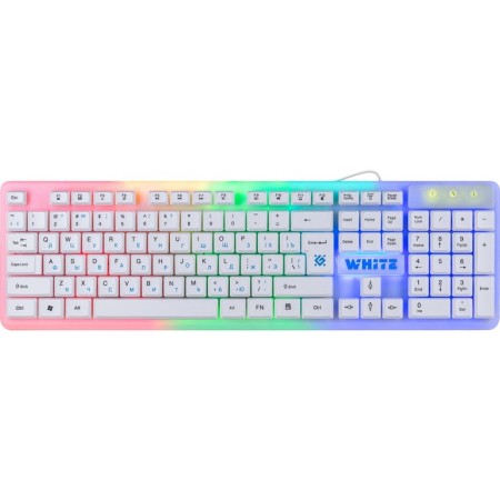 Keyboard Defender Dark White GK-172, Game, Wending, Lighting, 104 Key, USB, White