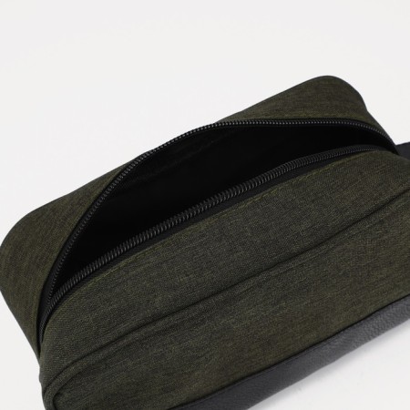 Cosmetic bag with lightning, khaki color-2