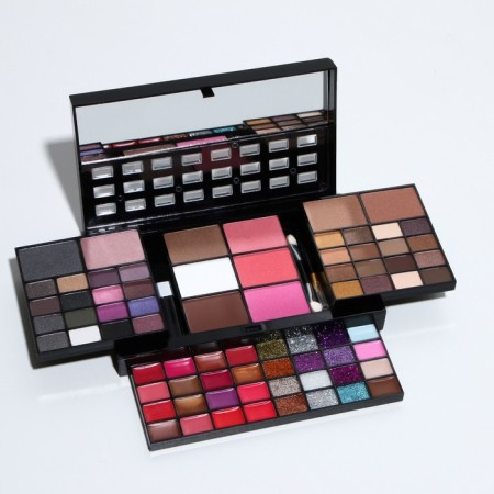 Professional set for makeup (eyelid shadows, lip gloss, blush, correctors)