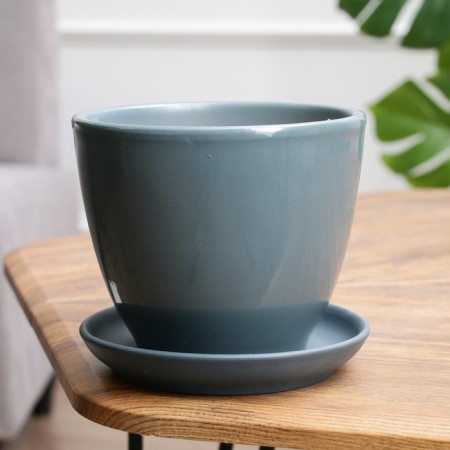 Flower-gray flower pot, 1 liter