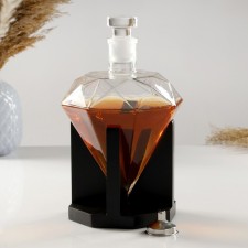 Shtof Rubin, on a stand, 850 ml, 13.5 x 13.5 x 24.5 cm