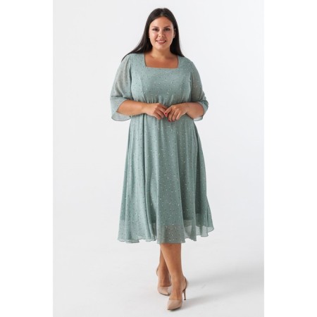 Women's dress, size 62, light green color-1