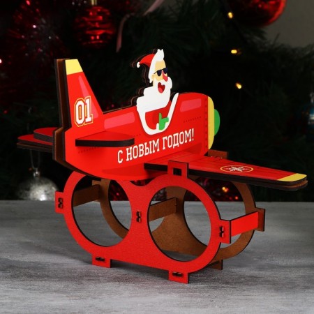 Organizer for bottles "Santa Claus on an airplane"-8