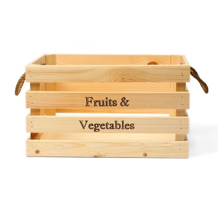 Box for vegetables and fruits, 40 × 33 × 23 cm, wooden, Greengo-1