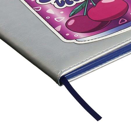 School diary for grades 1-11 "Cherry", solid cover with foam rubber, artificial leather, applique, lies, 48 ​​sheets, handle in the kit, block 70g/m2-3
