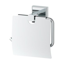 Toilet paper holder with a lid, chrome