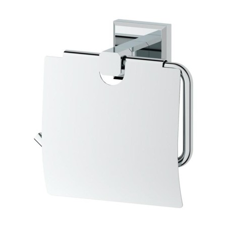 Toilet paper holder with a lid, chrome