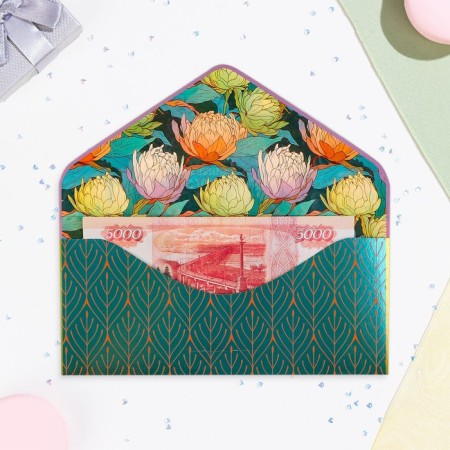The envelope "Happy Birthday!" Cutting, congregation, embossing, peonies-1
