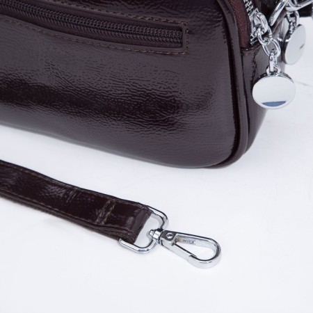 Cross-Bodi bag with zipper, burgundy color-6
