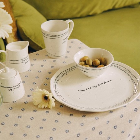 A set of porcelain plates SL Home "House", D = 27 cm, white color-7
