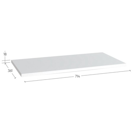Shelf in a narrow 2-door cabinet "Max", 750 × 360 × 18 mm, white color-2