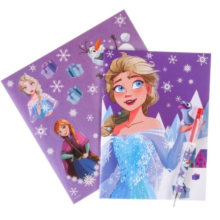 Chancellery set "Happy New Year", A6 notebook, pen, stickers, cold heart-2