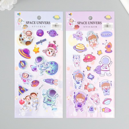 Plastic sticker "Friendly Cosmos" mix 22x10 cm-2