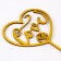 Topper wooden "heart" with sparkles, color gold