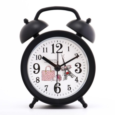 Clock - desktop an alarm clock, discrete move, D -8 cm, 8.5 x 12 cm, aa