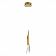 Люстра подвесная St Luce. SL6111.203.01. Sollen. 1х3 Вт, LED, 3000K, 225 Lm, 12х12х40 см, цвет золотистый