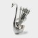 Set of spoons on the stand Magistro "Silver Swan", 7.5 × 5 × 14 cm, silver color