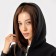 Women's sweatshirt is laid down, the color is black, size 48
