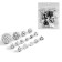 Cubes set for D&D (Dungeons and Dragons, DND) "Game time", Series: D&D, 15 pcs, white
