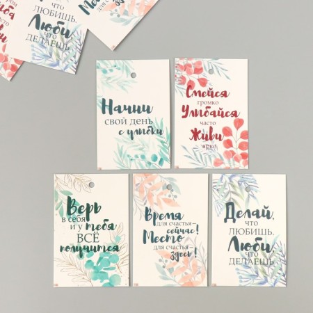 Cardboard Biro "Wishes. Posters" set 10 pcs (5 types) 4x6 cm