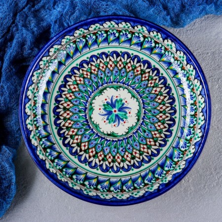 Largan Rishtan ceramics "Patterns", 25 cm, Blue Mix-1