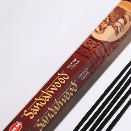 Hem "Sandalwood Hexa Sandal", 20 wands in packaging, hexagon-1