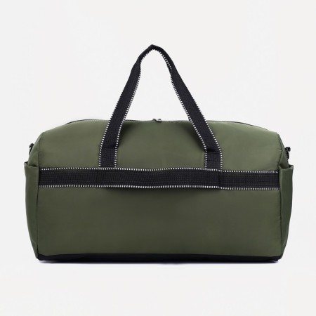 Road bag on lightning, 3 outer pockets, a suitcase holder, khaki color-1