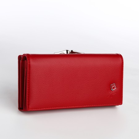 Women's wallet on magnet, red color