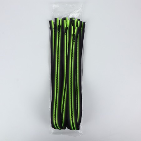 Lightning "Tractor", No. 5, detachable, automatic lock, 80 cm, green/black color-3