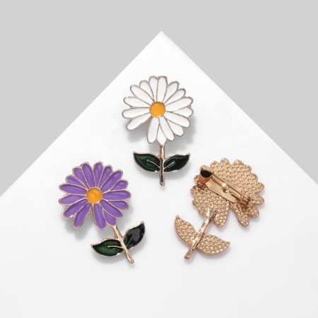 Brooch "Flower" chamomile (indivisible packing 12 pcs., Sting on the pcs.), Mix color-2