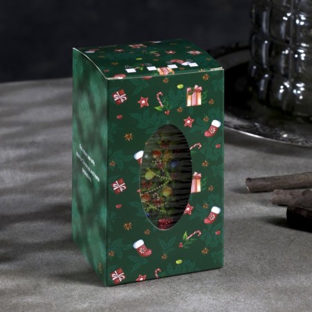 LED figure “Green Gift with a Christmas tree” 6.3 × 11.5 × 6.3 cm, plastic, batteries AAAX3 (not in the kit), flame effect-3