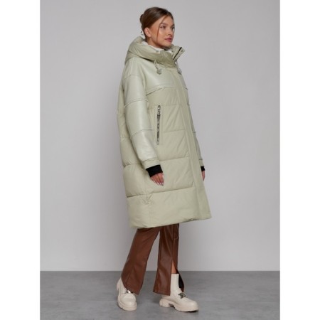 Coat insulated winter female, size 50, color light green-2