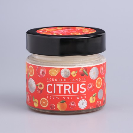 Aromatic candle in the bank "Orange and grenade", ovy wax, 80 g-6