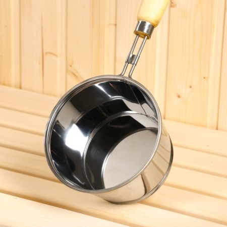 Stainless steel bathhouse, 1.2l, 56 cm, with a wooden handle-2