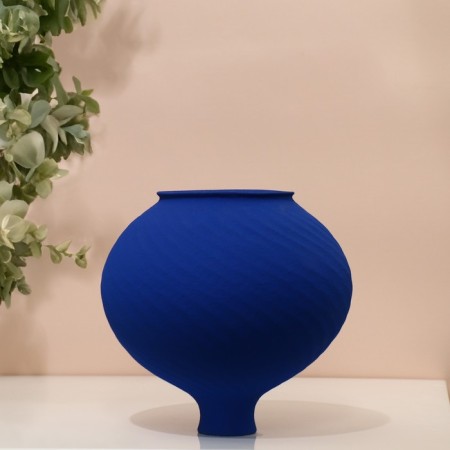 Vase for flowers decorative "Laura" color blue 20 x 16 x 16 cm-3