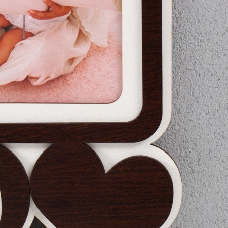 Photo frame LHDF "Love" 33x33 in 3 photos 10x15 cm, col. Wenge-white (plastic screen)-1