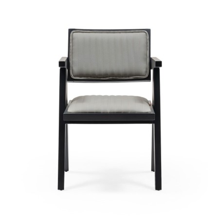 Harmony lunch chair, beech frame, polyester fabric, pageon Grey color-3
