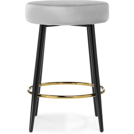 Barrier stool Plato metal/velor, black/light gray 43x43x65 cm-1