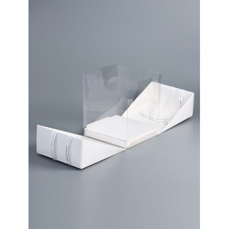 Box under the bento-port with ribbons, white, 25 x 25 x 27 cm-2