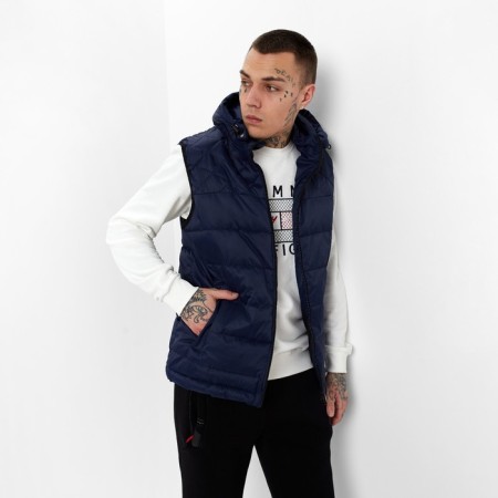 Warm vest of men's, the color is dark blue, size 50-1